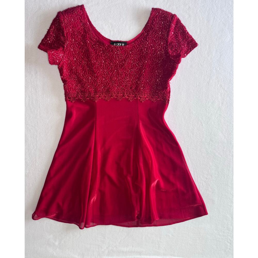 Red Vintage Modest Evening Dress